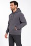 Men's Smoked 3-Thread Kangaroo Pocket Sweatshirt with Fleece Lining for Warmth - 8