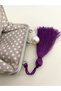 Mini Wallet 100% Hand Embroidered Lavender Wreath Themed 10X14 cm Linen Fabric. - 4
