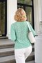 Women's Crew Neck Lace Back Detailed Knit Sweater