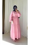 Hakim Collar Buttoned Layered Dress - 2378 - Pink - 3