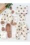 Muslin Fabric Teddy Bear Patterned 10 Piece Full Set Newborn Hospital Discharge Set 100% Cotton