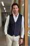 Men's Knitwear Navy Blue Vest Fine Textured Buttoned V-Neck Steel Knit Classic Pattern - 5443Ls - 5