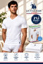 Men'S, Licensed, Uspa, 100% Cotton, V-Neck Undershirt, Short Sleeve, Undershirt, Basic, Comfort, Set of 2