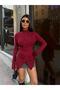 Women's Asymmetrical Cut Button Closure Knitwear Blouse - 4