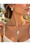 Drop Stone Necklace Earring Set Gold Color Plated Stylish Jewelry Set with Coffee & Color Options - 3