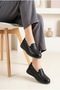 Women's Laser Cut Perforated Slip-On Sneaker Thick Padded Sole Orthopedic Comfortable Daily Shoes