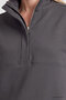 Dark Gray Stand Collar Zippered Comfortable Fit Women's Sweatshirt - 97314 - 4