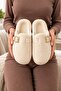 Women's 3-Piece Ecru Mink Black Buckle Plush Closed Toe 3 cm Sole Home Slipper Set Byndskl03 - 7