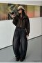 Women's W6-81 Crop Fit Special Fabric Design Oversize Jacket - 5