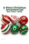 Set of 6 Red, Green, and White Christmas Balls – Christmas Tree Ornaments with Snowflake, Spiral, and Geometric Patterns - 7