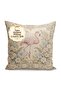 Flamingo Bird Flower and Leaf Motif Digital Printed Single Wing Background Curtain (with Throw Pillow as a Gift) - 4