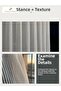 Off-White Glittered Cordone Curtain, Vertical Striped Tulle and 1/3 Dense Pleats - 5