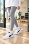 Cr-7557 White Black Women's Daily Sports Sneaker Comfortable Sole Casual Shoes