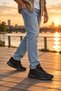 Fy-6140 Black Men's Casual Sneaker Daily Comfortable Sports Shoes