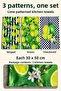 Fruit Patterned 3-Piece Kitchen Towel Set 30X50 cm Lime Patterned Green - 3