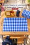 10-Piece Washable Lunch Mat 35X50 cm Blue and White Checkered – Kindergarten and Primary School - 5