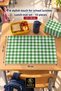 Pack of 10 Washable Lunch Mats 35X50 cm Green and White Checkered – Kindergarten and Primary School - 5