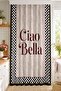 Ciao Bella Written Black and White Checkered Digital Printed Single Wing Background Curtain (with Cushion Cover as a Gift) - 2