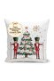Digital Printed Single Wing Background Curtain with Christmas Pine Tree and Nutcracker Soldier Figures (Throw Pillow Cover H) - 4