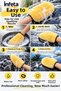 Yellow Furry Car Wash Glove with Hand Pocket Oval Auto Washing and Cleaning Glove - 3