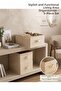 3 Pieces Cream Fabric Foldable Closet Organizer Box 45X30X20 cm |   Clothing and Garment Organizer Storage Box - 2