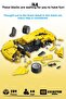 Evo Yellow Race Car with 289 Pieces Blocks 2.4Ghz Remote Control - Bluetooth Controlled Via Mobile App Bpa-Free Quality Abs Plastic Technical Building Blocks Toy Set - 3