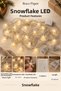New Year Snowflake Led Light (29 Pieces), 4 Meters - 8 Functions, New Year Tree Decoration, Transparent Cable
