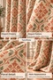 Terracotta Melody Damask & Botanical Patterned Decorative Background Curtain |   Terracotta Cream Vintage Living Room Curtain - 8