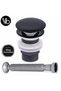 Sink Siphon Head Black Push-Open System Sink Center Drain Bellows Siphon Matte Black