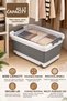 790 Folding Wheeled Storage Box 45 Lt – Foldable Multi-Purpose Storage and Toy Box with Locking Clip Lid - 3