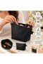 Women's Black Makeup Bag – Washable, Easy to Clean, Handbag with Wrist Strap as a Gift - 2