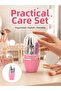 Nail Care Manicure Pedicure Set 4 Pieces Pink Home and Travel Compatible New Generation -