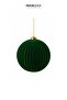 Christmas Tree Ball Sliced Pattern Velvet Green Ball 15 cm