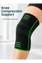Black Green Knee Support Sports Knee Brace with Flexible Knitted Fabric -
