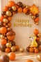 Party Autumn Themed Birthday Balloon Set Squirrel Acorn Leaf Foil Gold Happy Birthday