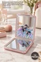 12 Pieces Rectangular Watery Makeup Mirror – Double-Sided Zooming Pocket Mirror, Glittery Watery Design, Liquid Pocket Mirror