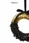 Christmas Ornament Circle Beaded Gold Sequin Black 13 cm - 2