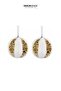 Christmas Tree Ball Feathered 2-Piece Gold White 12 cm