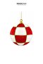 Christmas Tree Ball Checkered Pattern Red White 15 cm
