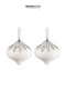 Christmas Tree Ball Silver Patterned 2-Piece White 10 cm