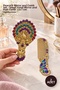 2 Pieces Peacock Mirror and Comb Set – Small Size Hand Mirror and Hair Comb 13X7 cm Mirror Comb Set