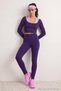 Mor Soft Fırçalı Kumaş Reflektör Baskı Detaylı Tam Boy Örme Spor Tayt THMAW25TY00020 - 3