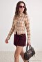 Petite Plaid Fitted Shirt with Gathered Sleeves Twoaw27Go00121 - 2