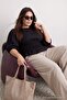 Black Finike Woven Plus Size Blouse