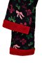 Black Christmas and Ribbon Patterned Fleece Knitted Pajama Set Thmaw27Pt00213 - 8
