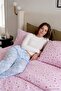 Double Floral and Line Patterned Elasticized Sheet Duvet Cover Set 200X220Cm Tphaw27Ckn00017