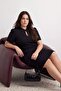 Black Scattered Collar Balloon Sleeve Mini Woven Plus Size Dress Tbbaw27Ah00098 - 2
