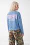 Mavi Çizgili Baskılı Regular Kalıp Baskılı Örme T-Shirt TWOAW27TS00113 - 4