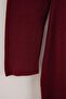 Burgundy Unlined Plain Knitwear Hijab Dress Tctaw26Eb00009 - 2