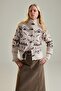 Stone Ethnic Patterned High-Neck Knitwear Cardigan Twoaw27Hi00121